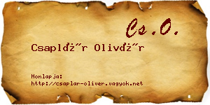 Csaplár Olivér névjegykártya