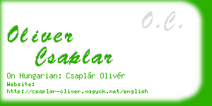 oliver csaplar business card