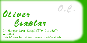 oliver csaplar business card